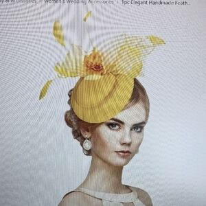 Elegant Yellow Fascinator NEW Horse Races , Car Races, Church